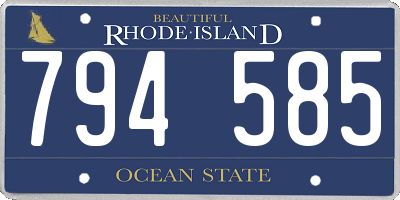 RI license plate 794585