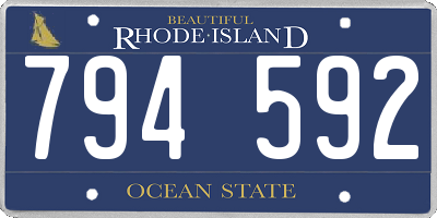 RI license plate 794592