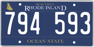 RI license plate 794593