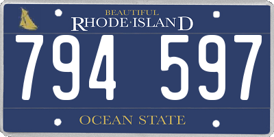 RI license plate 794597
