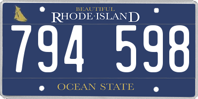 RI license plate 794598