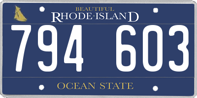 RI license plate 794603