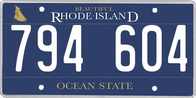 RI license plate 794604