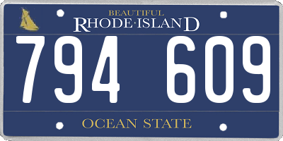 RI license plate 794609