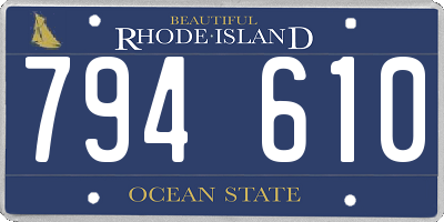 RI license plate 794610