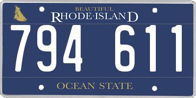 RI license plate 794611