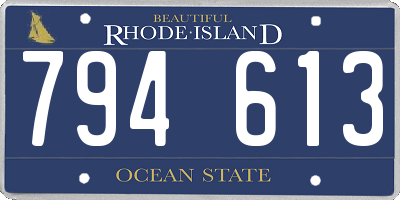 RI license plate 794613