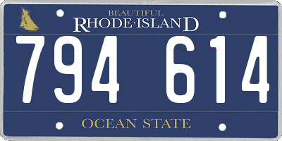 RI license plate 794614