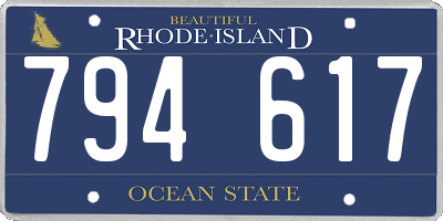 RI license plate 794617