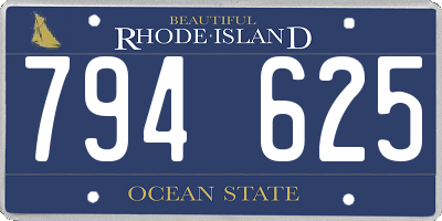 RI license plate 794625