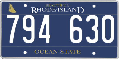 RI license plate 794630