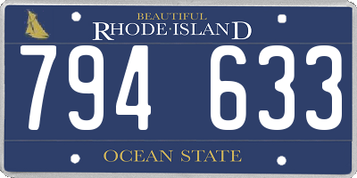 RI license plate 794633