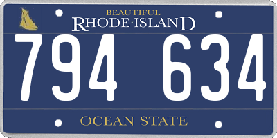 RI license plate 794634