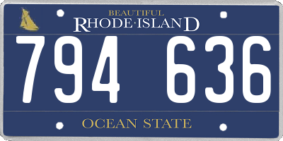 RI license plate 794636