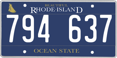 RI license plate 794637