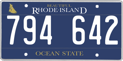 RI license plate 794642