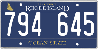 RI license plate 794645