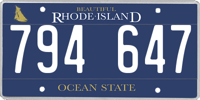 RI license plate 794647