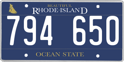RI license plate 794650