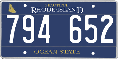RI license plate 794652