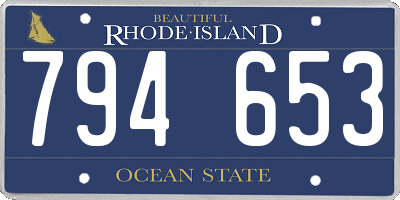 RI license plate 794653