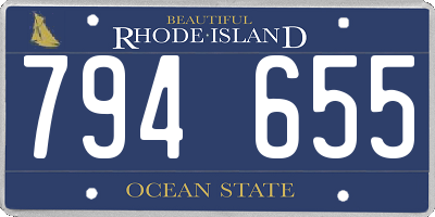 RI license plate 794655