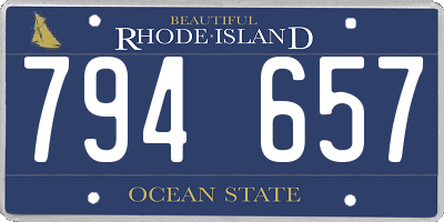 RI license plate 794657