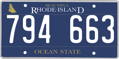 RI license plate 794663