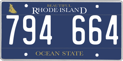 RI license plate 794664