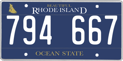 RI license plate 794667