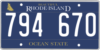 RI license plate 794670