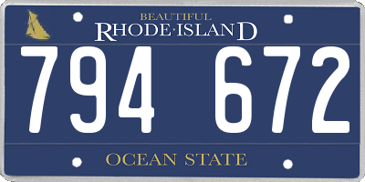 RI license plate 794672