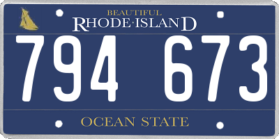RI license plate 794673