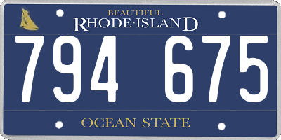 RI license plate 794675