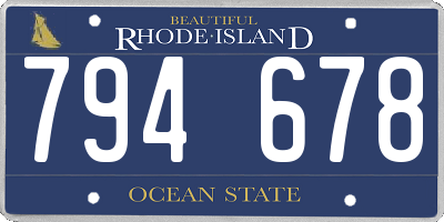 RI license plate 794678