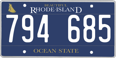 RI license plate 794685