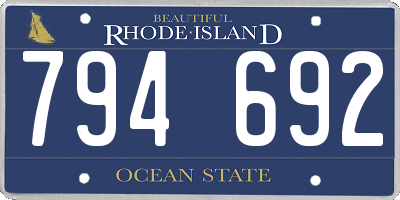RI license plate 794692