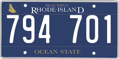 RI license plate 794701