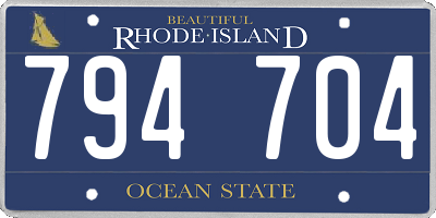 RI license plate 794704