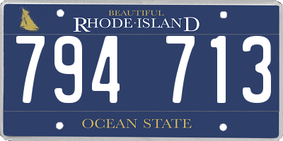 RI license plate 794713