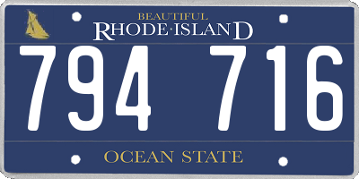 RI license plate 794716