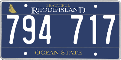 RI license plate 794717