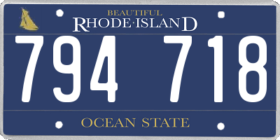 RI license plate 794718