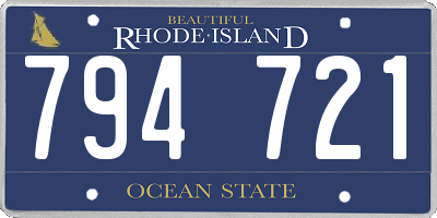 RI license plate 794721