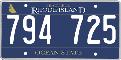 RI license plate 794725