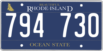 RI license plate 794730