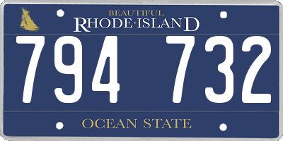 RI license plate 794732