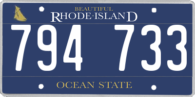 RI license plate 794733