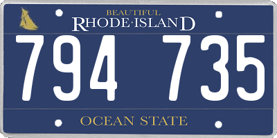 RI license plate 794735