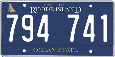 RI license plate 794741